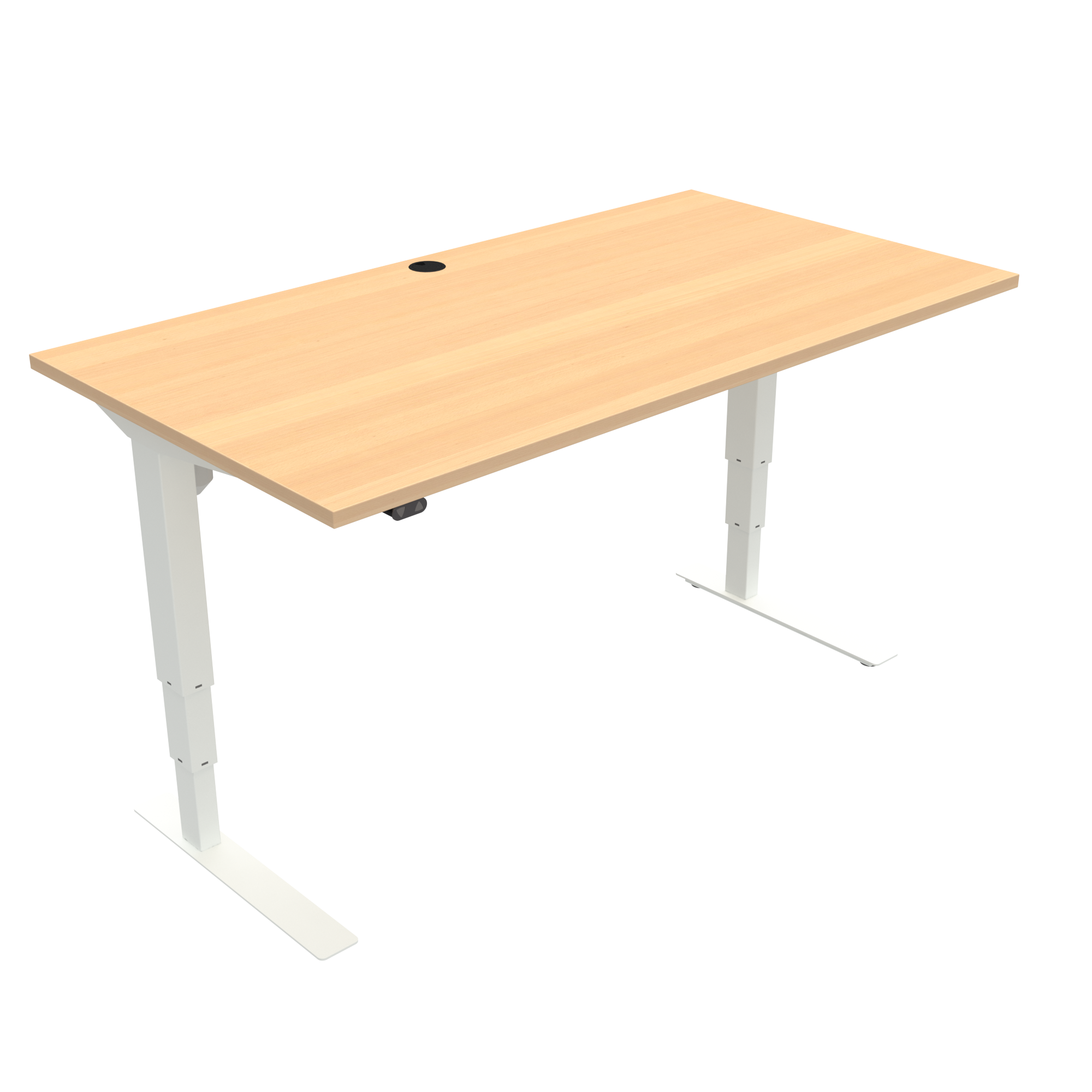 ConSet 501-37 EHA desk 1000w 600d white frame beech top